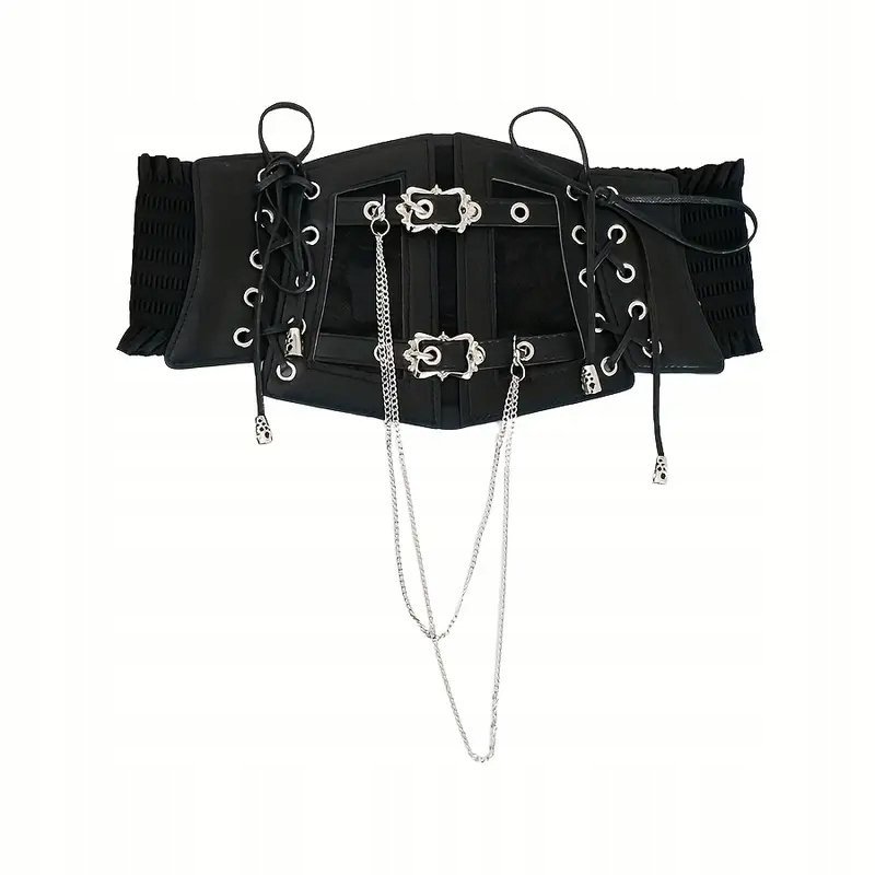 Pas gorsetowy szeroki gotycki GORSET lolita gorset wiązany KLAMRY L 86-96cm