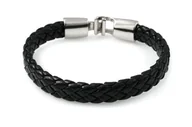 Bransolety męskie - Skórzana Bransoleta Męska Pleciona - miniaturka - grafika 1