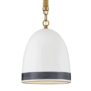 Lampa wisząca nad stół Nash HK-NASH-P-HB do jadalni mosiądz biały - Lampy sufitowe - miniaturka - grafika 1