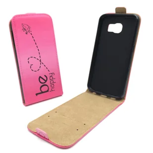 Etui na telefon komórkowy Samsung Galaxy S6 Be Happy Pink - Etui i futerały do telefonów - miniaturka - grafika 1