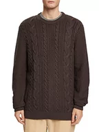 Swetry męskie - ESPRIT Sweter męski, 204/Dark Brown 5, XXL - miniaturka - grafika 1