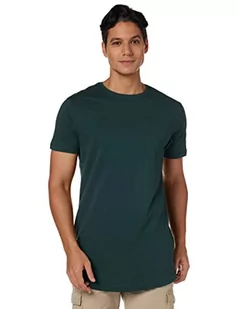 Urban Classics Męski T-shirt Shaped Long Tee jednokolorowy, długi krój koszulka męska, dostępna w wielu różnych kolorach, rozmiary XS-5XL, zielony butelkowy, XS - Koszulki męskie - miniaturka - grafika 1