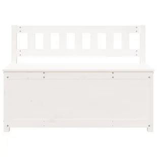 Lumarko Ławka, biała, 110x41x76,5 cm, lite drewno sosnowe - Ławki do przedpokoju - miniaturka - grafika 6