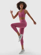 Legginsy - Legginsy sportowe do fitnessu 7/8 damskie 4F 4FWAW24TFTIF276-53S Różowy - miniaturka - grafika 1