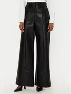 Spodnie damskie - BARDOT Spodnie z imitacji skóry 58936PB Czarny Slim Fit - miniaturka - grafika 1