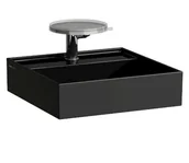Umywalki - Laufen Kartell Umywalka wisząca lub nablatowa 46x46 cm bez otworu na baterię czarny mat H8183317161121 - odbiór osobisty: Kraków, Warszawa - miniaturka - grafika 1