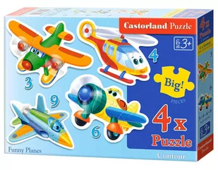 Castorland Puzzle konturowe 3-4-6-9 elementów Funny Planes 4 w 1 - Puzzle - miniaturka - grafika 1