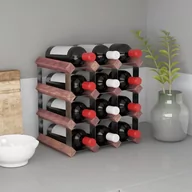 Stojaki na wino - Lumarko Stojak na 12 butelek wina, brązowy, lite drewno sosnowe - miniaturka - grafika 1