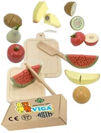 Zabawki sensoryczne - Drewniane Owoce do krojenia Zabawkowe Produkty Spożywcze Zabawki Edukacyjne Viga 18m+ montessori - miniaturka - grafika 1
