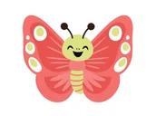 Gadżety na imprezę - Dekoracja dwustronna Motylek czerwony - 36 x 29 cm - miniaturka - grafika 1