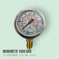 Akcesoria do myjek - Manometr 0-1000 bar podłączenie boczne(dolne)1/4"GZ - miniaturka - grafika 1