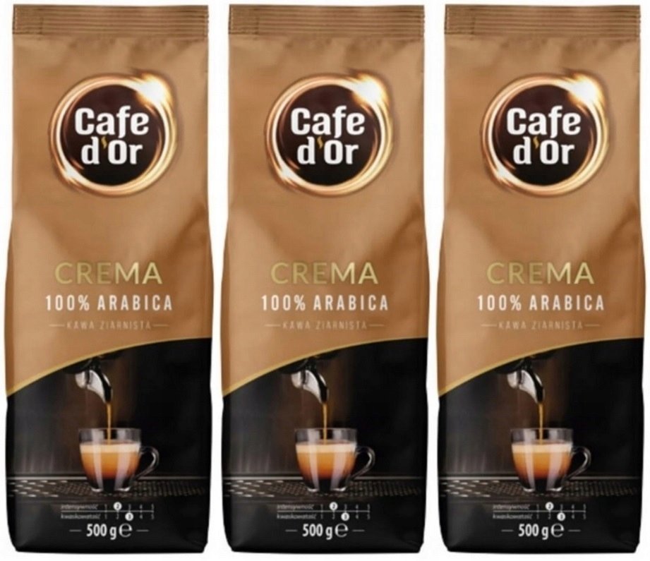 3x Cafe d'Or kawa ziarnista Crema 100% Arabica 500g