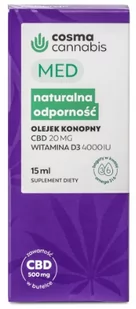 Cosma Cannabis Med Naturalna Odporność Olejek 15 ml - Olej spożywczy - miniaturka - grafika 1