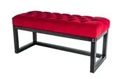 Ławki do przedpokoju - Ławka na buty Lpp-2, 60 cm Emrawood drewno lite, kolor czarny, siedzisko pikowane, kolor czerwony - miniaturka - grafika 1