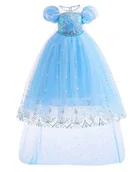 Stroje karnawałowe - Strój Sukienka Elsa Elza Kraina Lodu Kostium Przebranie Na Bal 140 / 146 Cm - miniaturka - grafika 1