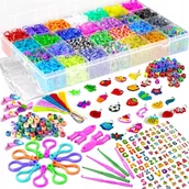 Biżuteria - akcesoria - GUMKI DUŻY ZESTAW GUMEK DO ROBIENIA BRANSOLETEK 11880 el KORALIKI ZAWIESZKI - miniaturka - grafika 1