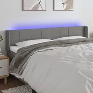 Inne meble do sypialni - vidaXL Zagłówek do łóżka z LED, ciemnoszary, 163x16x78/88 cm, tkanina - miniaturka - grafika 1