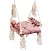 Place zabaw - Huśtawka dla dzieci Ławka pikowana 3-7 lat Usztywniona Domowa /Różowa CE - miniaturka - grafika 1