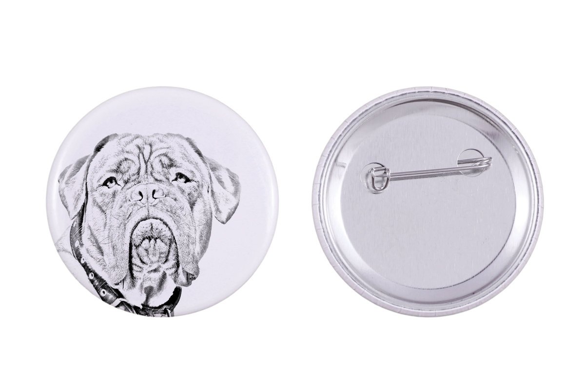 Dog z Bordeaux, Dogue de Bordeaux, Mastif francuski - przypinka z twoim psem, dodaj własne foto, marka Art-Dog