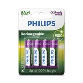 Baterie i akcesoria - Philips Rechargeable AA 2500mAh Ready to Use 4 szt (R6B4RTU25/10) - miniaturka - grafika 1