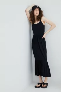 Sukienki - Pieces sukienka kolor czarny maxi rozkloszowana - grafika 1