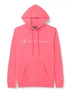 Bluzy męskie - Champion Męska bluza z kapturem Legacy American Classics Heavy Powerblend Terry Logo, różowa cyklamenowa, L - miniaturka - grafika 1