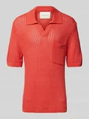 Koszulki męskie - Koszulka polo z mieszanki lnu w jednolitym kolorze - miniaturka - grafika 1