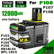 Inne - TEMU Zestaw 1-2 Baterii Litowo-Jonowych 18V 12.0Ah P108, Wymienna dla Ryobi 18 Volt 12.0AH o Wysokiej Pojemności do Narzędzi Bezprzewodowych ONE+ - - miniaturka - grafika 1