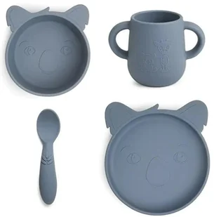Nuuroo Silicone Food Set 4-Piece Lykke Koala Color: Bering Sea - Miseczki i talerzyki dla dzieci - miniaturka - grafika 1