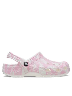 Crocs Klapki Classic Duke Print Clog 210003 Różowy - Klapki i japonki damskie - miniaturka - grafika 1