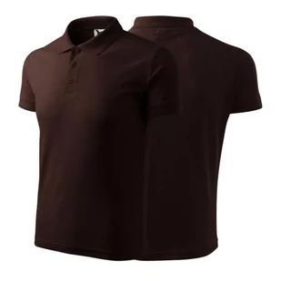 Koszulka kawowa polo z logo na sercu męska z nadrukiem logo firmy 200g 203 kolor 27 koszulka polo - Moda i Uroda OUTLET - miniaturka - grafika 1