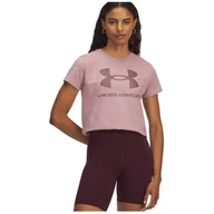 Koszulki sportowe damskie - Koszulka damska Under Armour Rival Logo SS Rozmiar: M / Kolor: różowy - miniaturka - grafika 1