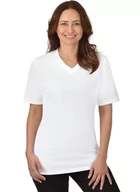 Koszulki i topy damskie - Trigema Damska koszulka V-Shirt Deluxe bawełna, biały (biały 001), M - miniaturka - grafika 1