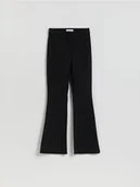 Spodnie damskie - Reserved - Spodnie flare z wiskozą - czarny - miniaturka - grafika 1