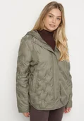 Kurtki damskie - Jasnozielona Pikowana Kurtka Przejściowa z Kapturem Arivitte - miniaturka - grafika 1