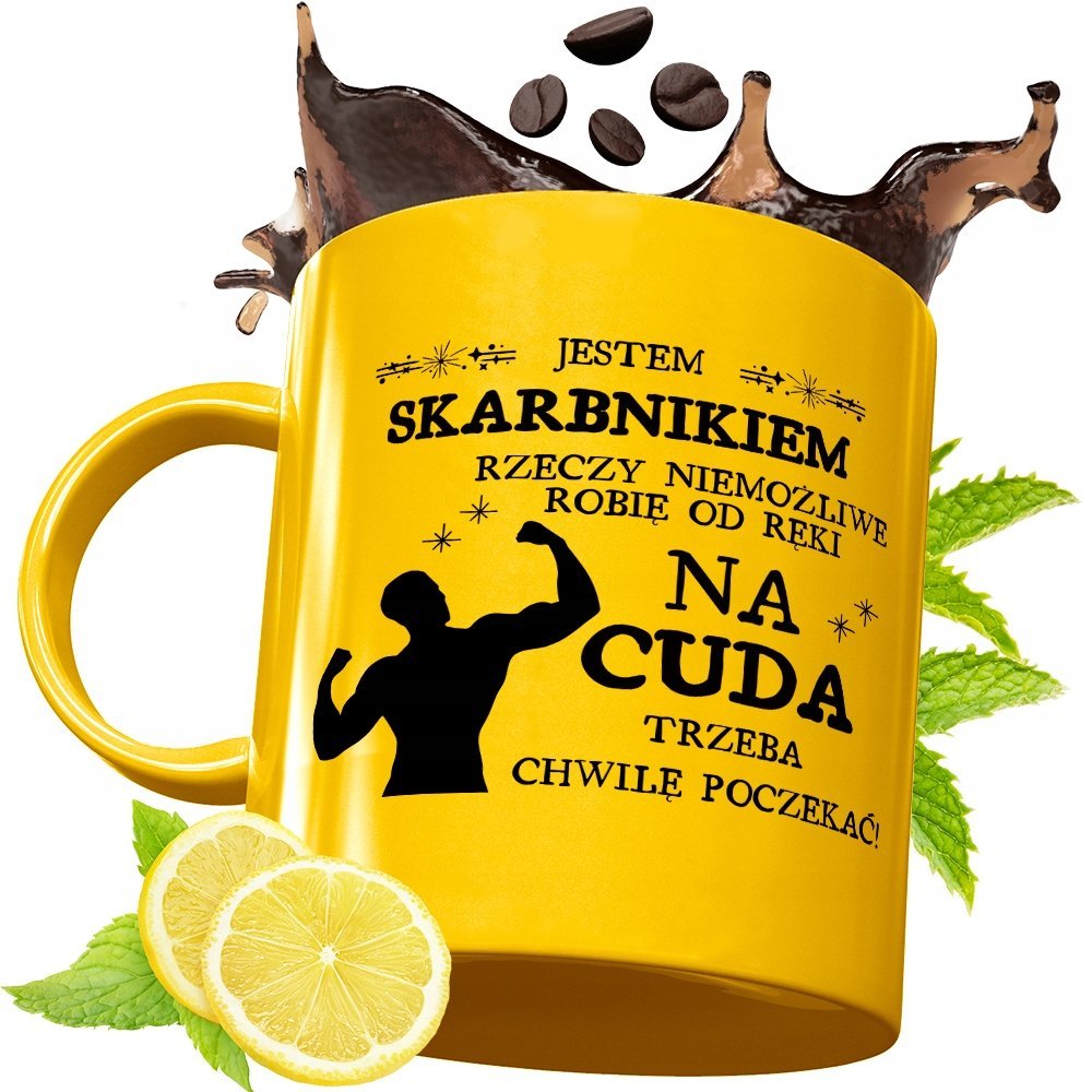 Złoty Kubek Premium Dla Skarbnika Prezent z Nadrukiem ze Zdjęciem + Opakowanie na prezent (wzór 01)