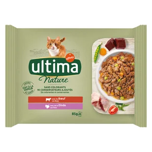 Ultima Cat Nature, 4 x 85 g - Wołowina i indyk - Mokra karma dla kotów Ultima Cat Nature, 4 x 85 g - Wołowina i indyk - Mokra karma dla kotów - miniaturka - grafika 1