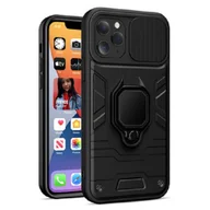 Etui i futerały do telefonów - Etui na telefon komórkowy z ochroną kamery pancerne etui odporne na wstrząsy z uchwytem magnetycznym kompatybilne z Samsung Galaxy A72 (A725F) czarny - miniaturka - grafika 1