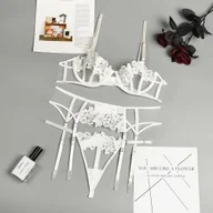 Komplety bielizny - Koronkowy zestaw bielizny - Biały S - miniaturka - grafika 1