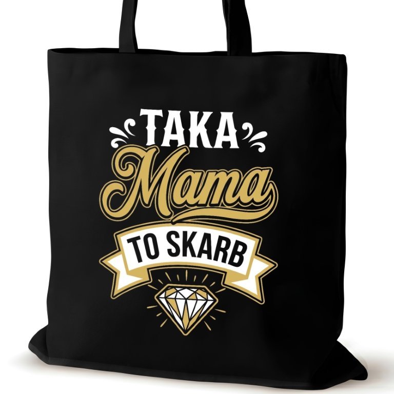 Torba bawełniana dla MAMY czarna na ramię śmieszna walentynki duża