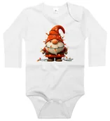 Body dla niemowląt - Body dziecięce Świąteczny Krasnal Gnom Lampki Choinkowe Święta 98/104 - miniaturka - grafika 1