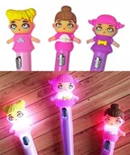 Cienkopisy - Długopisy LOL świecące LED świecący LIGHT cienkopisy dla dziewczynki szkoła - miniaturka - grafika 1