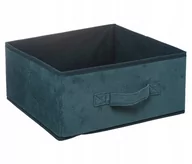 Pudełka i szkatułki - Pojemnik tekstylny 31x15 cm Green welur - miniaturka - grafika 1