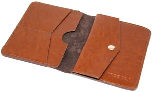 Etui Na Karty Dokumenty PolskaGalanteria Duże BRĄZOWY Skóra Naturalna Pionowe z Miejscem Na Bilon MOTYW STATEK 12 x 9 [cm] - Etui na dokumenty i karty - miniaturka - grafika 5