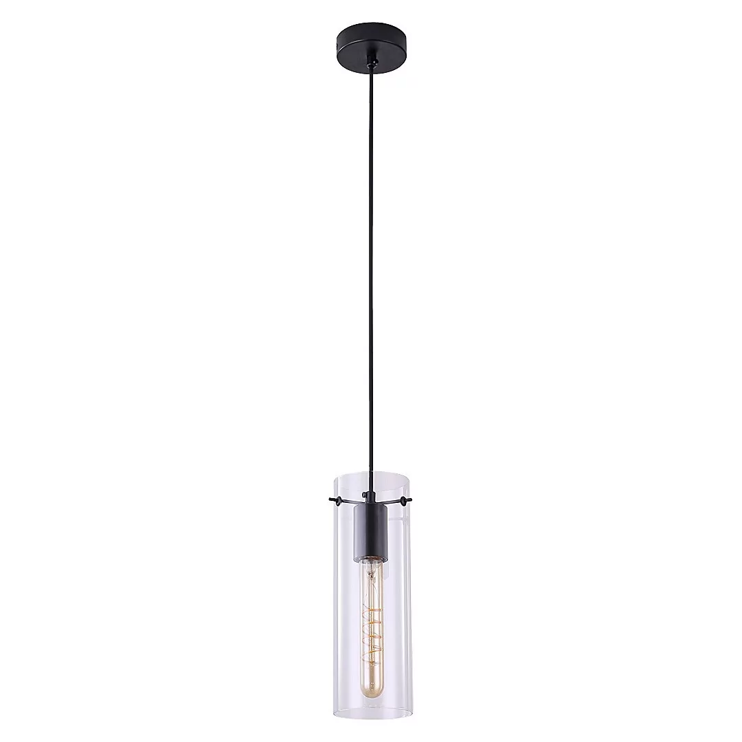 Rabalux Acantha 5258 lampa wisząca zwis 1x40W E27 transparentna/czarna