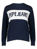 Swetry damskie - Pepe Jeans Sweter "Intarsia II" w kolorze granatowo-białym - miniaturka - grafika 1