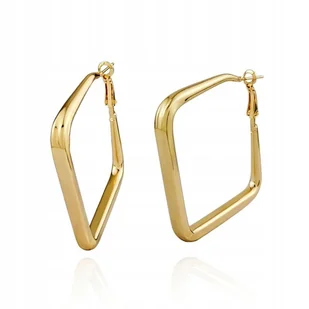 Kolczyki Damskie Kwadraty Złote Wiszące - Kolczyki - miniaturka - grafika 1