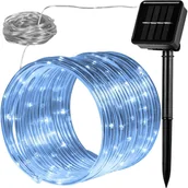 Oświetlenie świąteczne - VOLTRONIC Solarny wąż - 100 LED zimny biały VOLTRONIC - miniaturka - grafika 1
