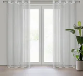 Zasłony - Zasłona ABI biała 140x250 cm z oczkami - miniaturka - grafika 1