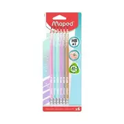 Przybory szkolne - Ołówek z gumką Glitter brokat HB 6szt. MAPED - miniaturka - grafika 1